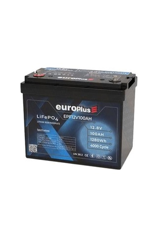 Europlus 12.8v/100ah Lifepo4 Smart Akü 4000 Cycle