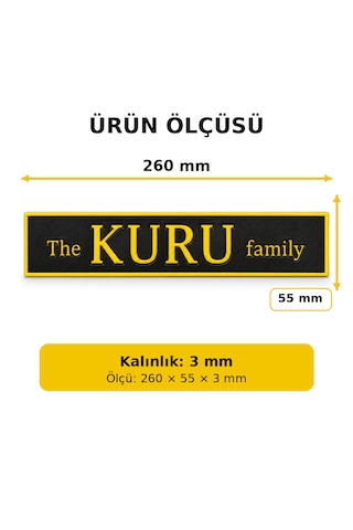 Dekoratif Hediyelik Kapı İsimlik 26x5,5 Cm