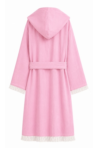 Aquatolıa Muslin Düz Desen Plaj, Sauna, Spa, Banyo Amaçlı Bornoz. Pembe