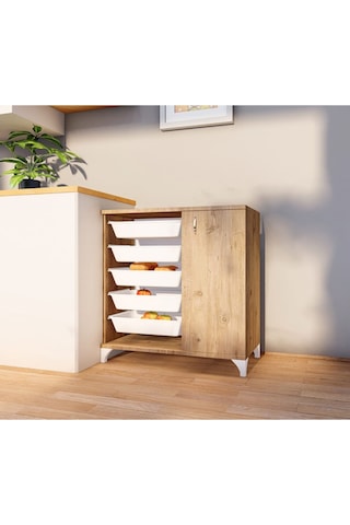 Buse Çok Amaçlı Sepetli Kiler Ve Oyuncak Dolabı-Atlantik Çam atlantik çam