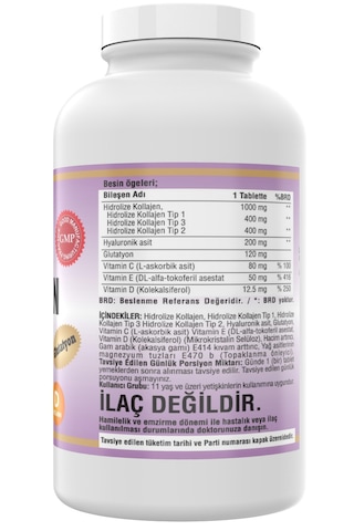 Ncs Hidrolize Collagen Tip 1-2-3 Glutatyon 300 Tablet X 3 Kutu