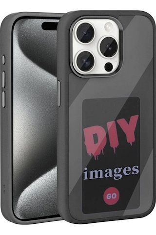 Apple Uyumlu iPhone 15 Pro Max Kılıf Ekranı Yansıtan Zore Akıllı Nfc Kapak Siyah
