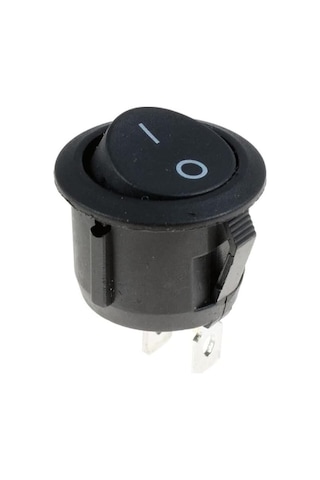 Alkatronik Yuvarlak 2 Pin Anahtar Rocker Switch Mini Buton Kcd1 Siyah 16mm Açma Kapama
