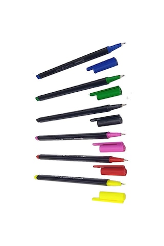Fineliner 6 Lı İnce Uçlu Kalem 1 Paket 6 Renk 0.4 Mm Keçe Uçlu Kalem Renkli İşaretleme Yazı Kalemi