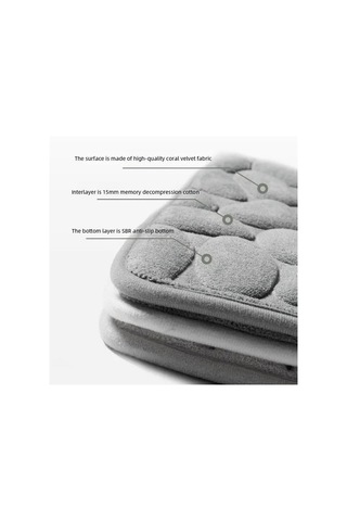 Zhlhome Kaydırmaz Banyo Paspası Gri 60x38cm Gri