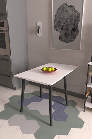 Vilinze Avanos Mdf Katlanır Ahşap Mutfak Masası - 70x80 Cm Beyaz Siyah