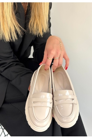 Roof Atelier Kadın Bej Rugan Loafer Ayakkabı - Narli Çok Renkli