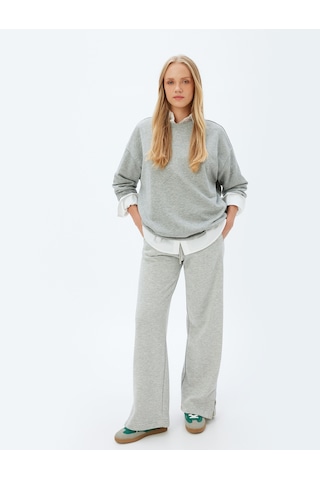 Koton Basic Sweatshirt Bisiklet Yaka Uzun Kollu Rahat Kalıp Gri 5sak10053ek Gri