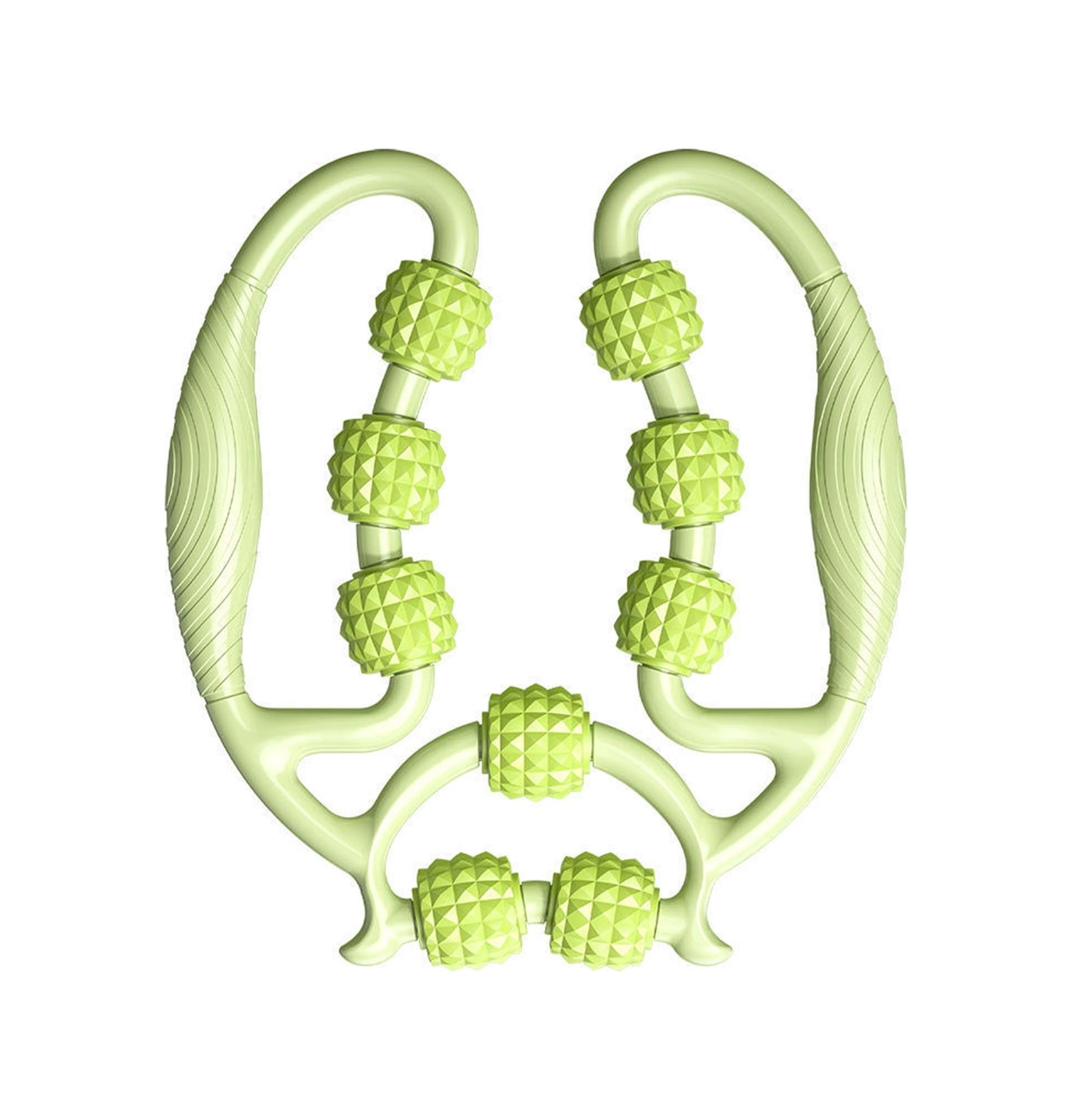 Youtek Yeşil 9 Tekerlekli Dairesel Bacak Klemensi - Kas Yorumu Giderici, Akupunktur Meridyen Masajı, Fitness Ve Yoga İçin Kompakt Bacak Masaj Aleti Çok Renkli
