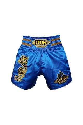 Kogam Leon Dragon Muay Thai Ve Kick Boks Nakışlı Şortu Mavi