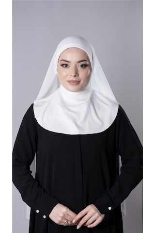 Hürrem Bone Krem Pratik Hazır Geçmeli Şal Şifon Kumaş Hijab Bone 3009 40