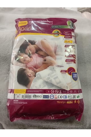 Omak 50.yıla Özel Ce Kalite Belgeli Çift Kişilik Keçe Elektrikli Battaniye 120x150 Beyaz