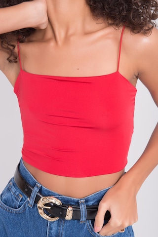 Lonca Kırmızı İp Askılı Crop Top- L Kırmızı