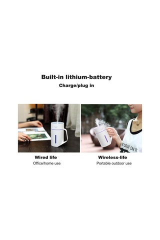 Leezsing Led'li Nemlendirici Bardak 420ml Hava Temizleyici Usb Aroma Difüzörü