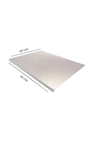 Stellica Paslanmaz Çelik 50 Cm X 40 Cm Tek Bükümlü Metal Tezgah Koruyucu Çok Amaçlı Kesme Tahtası Gri