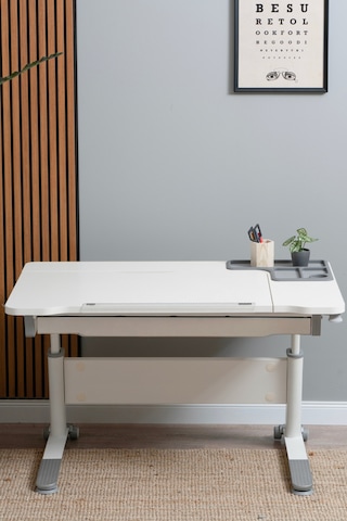 Sirius Basic Yükseklik Ve Eğim Ayarlı, Çekmeceli Bilgisayar, Oyuncu, Ofis Ve Çalışma Masası Ekru Gri Gri