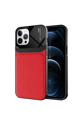 Apple Uyumlu iPhone 12 Pro Max Kılıf Zore Emiks Kapak Kırmızı