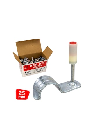Red Hit Mx004 25mm Boru Sabitleme Kelepçeli Barutlu Çivi 80 Li Paket