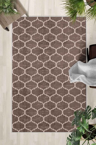 Yıkanabilir Kaymaz Taban Dijital Baskılı Halı Ve Yolluk Leke Tutmaz Salon & Mutfak Halısı - 0509 Vizon