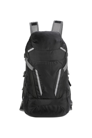 Jeehugo Suluğa Dayanıklı Nilon Outdoor Çanta - İçine Katlanabilir, Hafif, Yürüyüş Ve Dağcılık İçin Siyah Çift Omuzlu Sırt Çantası Siyah