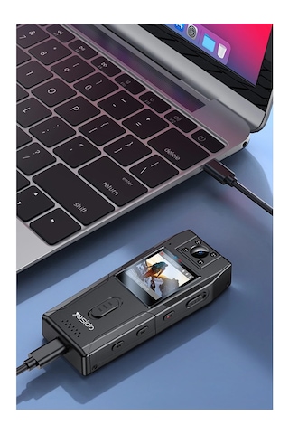 Km25 1080p 180 Derece Vücut Kamerası 1.3 Inch Hd Ekranlı Gece Görüşlü Aksiyon Kamerası - Siyah