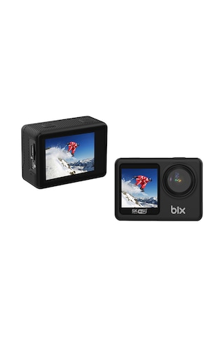 Bix Nexa 1 Wi-fi 5k 30fps Aksiyon Kamerası 50 Mp Çift Ekran Geniş Açılı Ve Eıs Özellikli 30m Su Geçirmez Bisiklet Motosiklet Vlog Kamerası Siyah