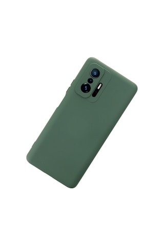 Xiaomi Mi 11t Pro Ile Uyumlu Kılıf Nano Içi Kadife Koyu Yeşil Renk Kamera Korumalı Silikon Kapak Col169826-koyu Yeşil