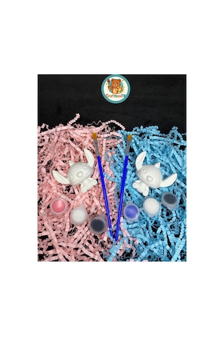 Sevgililere Özel Stitch&angel Taş Boyama Seti/kendin Yap, Doğum Günü, Karne,etkinlik,tatil Hediyesi
