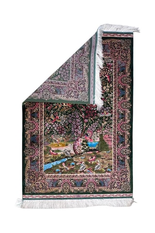 İran İpek Makine Halısı 100 X 150 Cm Çok Renkli