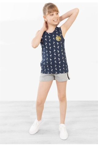 Brz Kids Baskılı Kız Çocuk Sıfır Kol T-shirt-lacivert Lacivert