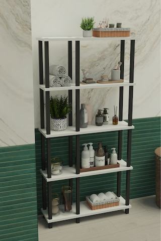 Terada 5 Katlı Banyo Düzenleyici Çok Raflı Banyo Organizeri Çok Amaçlı Banyo Düzenleyici - Beyaz Beyaz