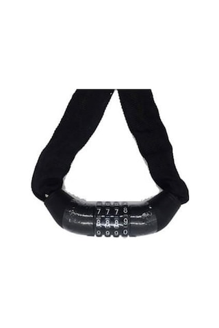 Zozo Bisiklet Zincir Kilit 4 Şifreli 120 CM - 4 MM Kalınlık Siyah