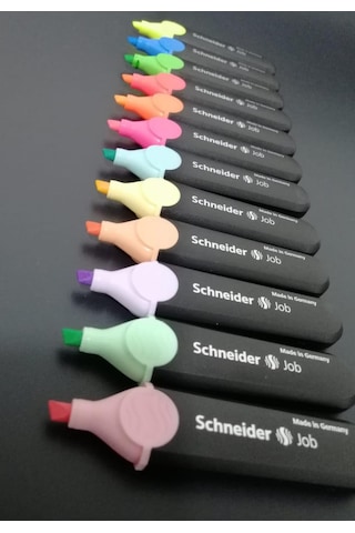 Schneider Jb 150 Fosforlu Kalem Pastel + Canlı Renkler 12 Renk Çok Renkli