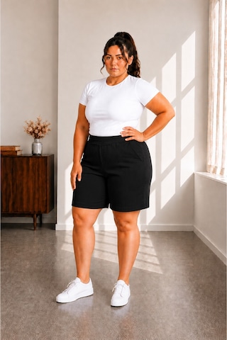 Sngl Tekstil Kadın Büyük Beden Şort 3xl 4xl 5xl 6xl 7xl 8xl 9xl Siyah