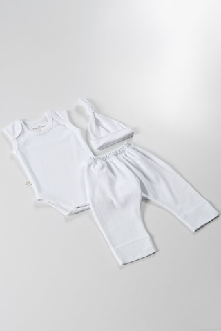 Tinylamb Snow Star Yenidoğan Organik Set - 3 Parça Beyaz