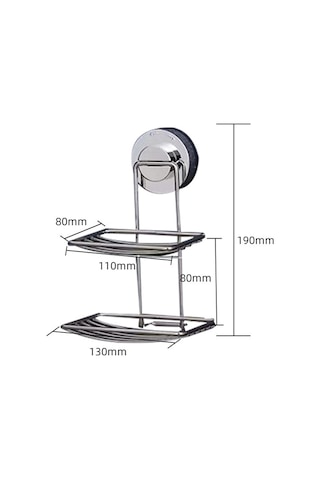 Üretici Toptan Basınçlı Yapışkan Depolama Rafı Mutfak Banyo Paslanmaz Çelik Sabun Rafı Sabunluk Damla Nakliye Çift Katmanlı Gümüş