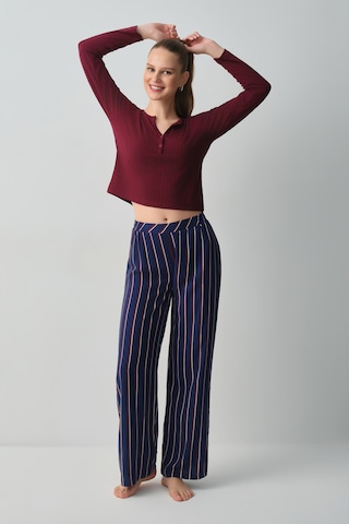Suwen Campus Uzun Kollu Pijama Üstü Wsh12510055020 Bordo