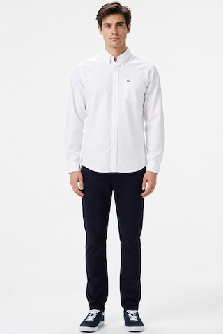 Lacoste Mens Regular Fit White Shirt Standart Kesim Organik Pamuk Erkek Gömlek Beyaz