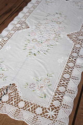 Pvc Runner Ve Sehpa Üstü Servislik 80 Cm X 40 Cm Beyaz