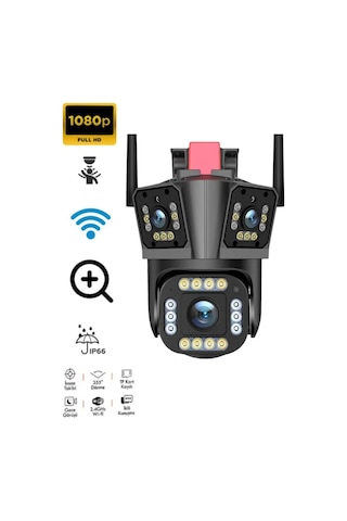Miaxtreme 3 Lensli Sirenli Hareket Takipli 4k Sirenli Ip66 Wifi Akıllı Takip Su Geçirmez Ip Güvenlik Kamerası