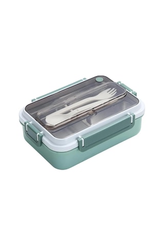1000ml Lunchbox Tek Katlı 3 Bölmeli Çelik Sefer Tası Yemek Kutusu Koyu Yeşil Bakır
