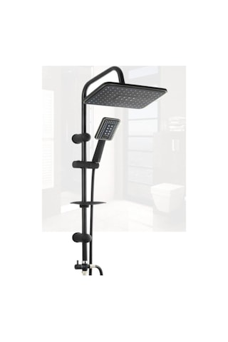 Hybrid Siyah Yağmurlama Tepe Duş Seti Siyah