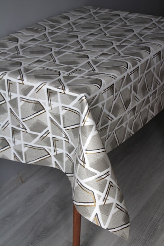 Elyaf Silinebilir Pvc Muşamba Masa Örtüsü 1242-1 Parlakminiçizgi Altın