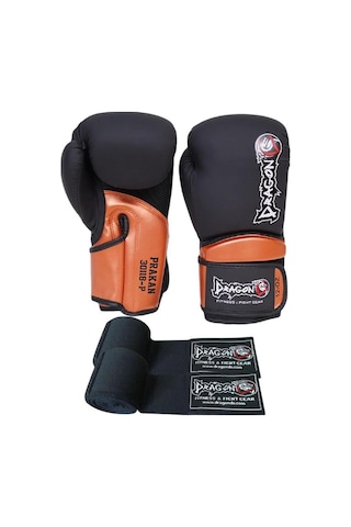 Prakan Boks Eldiveni Siyah Bandaj Ve Şeffaf Dişlik Boks Seti Siyah