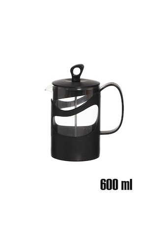 Herevin 131061-834 French Press Süzgeçli Çay Kahve Kupası 600ml Siyah