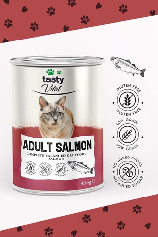 Somonlu Yetişkin Kedi Konservesi Pate Ve Yumuşak Formda 415 Gr