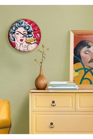 The Mia Popart Duvar Saati 30 Cm Çok Renkli