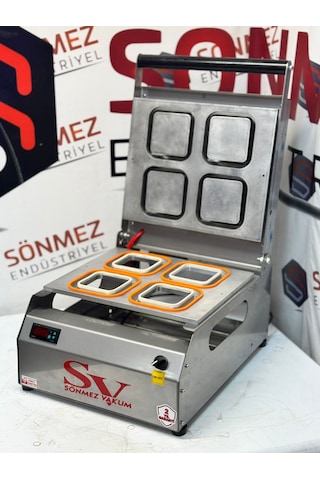 Sönmez Vakum 110 110 Kare Tatlı Tabağı Kapatma Makinesi