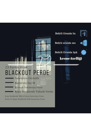 Fon Perde Blackout Işık Geçirmez  Karartma Perde 44 Renk