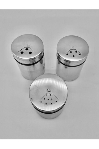 2 Adet Baharatlık Tuzluk Karabiberlik 3 Ayarlı Başlık, Cam Paslan